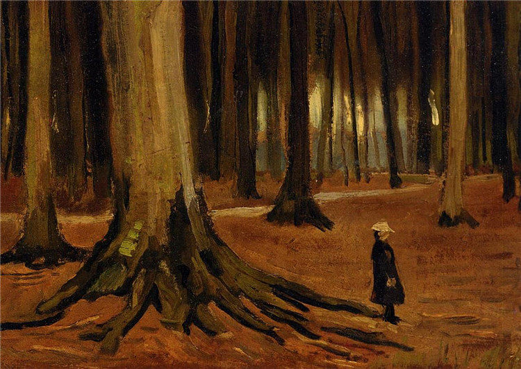 Girl In The Woods Van Gogh Oil Painting